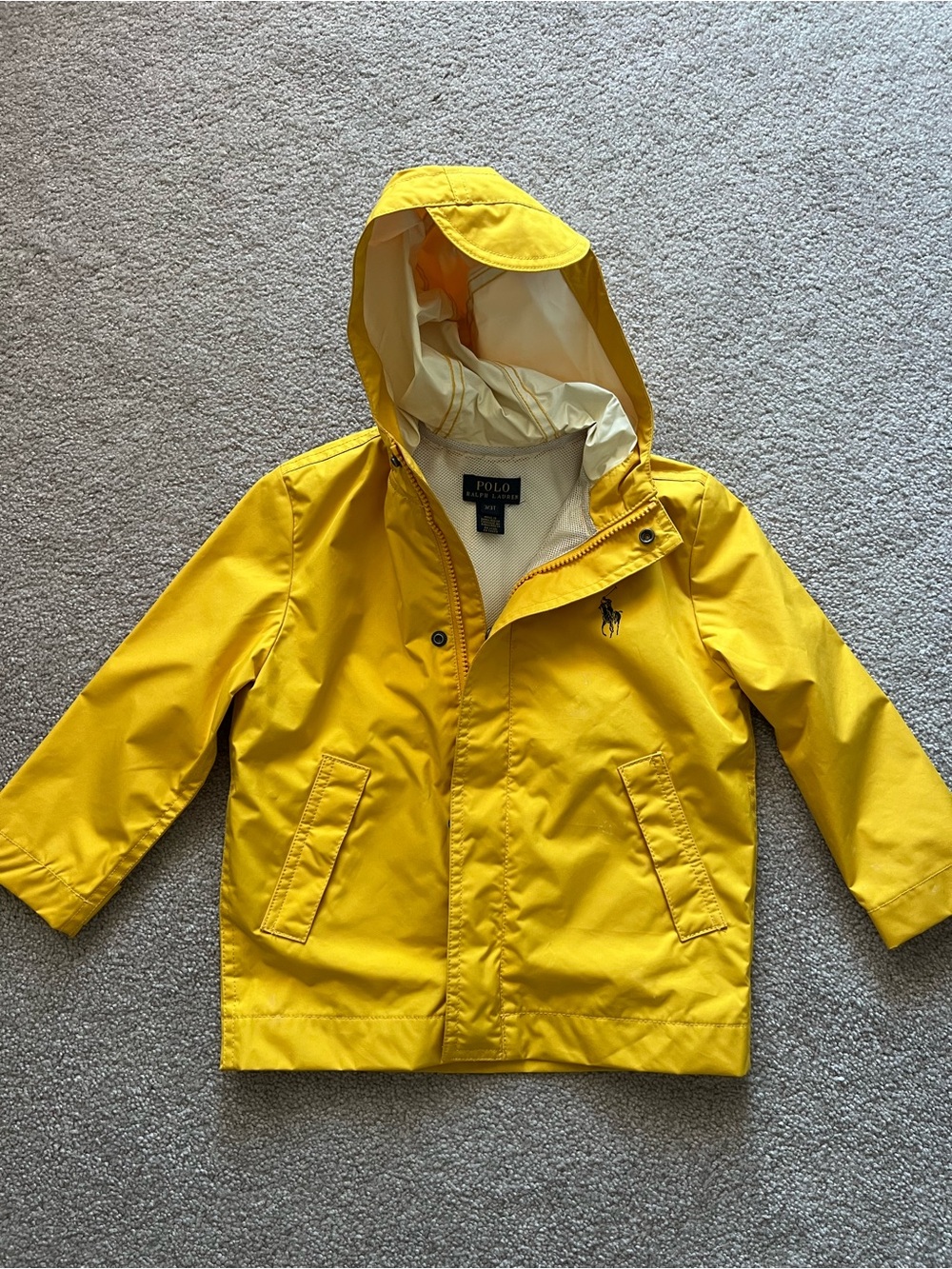 Polo by Ralph Lauren Yellow Hooded Toddler 3T Raincoat